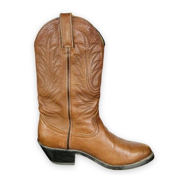 Durango Mid Calf Pull-on Western Cowboy Boots Brown Leather RD4104 Women's 6M - Picture 6 of 11